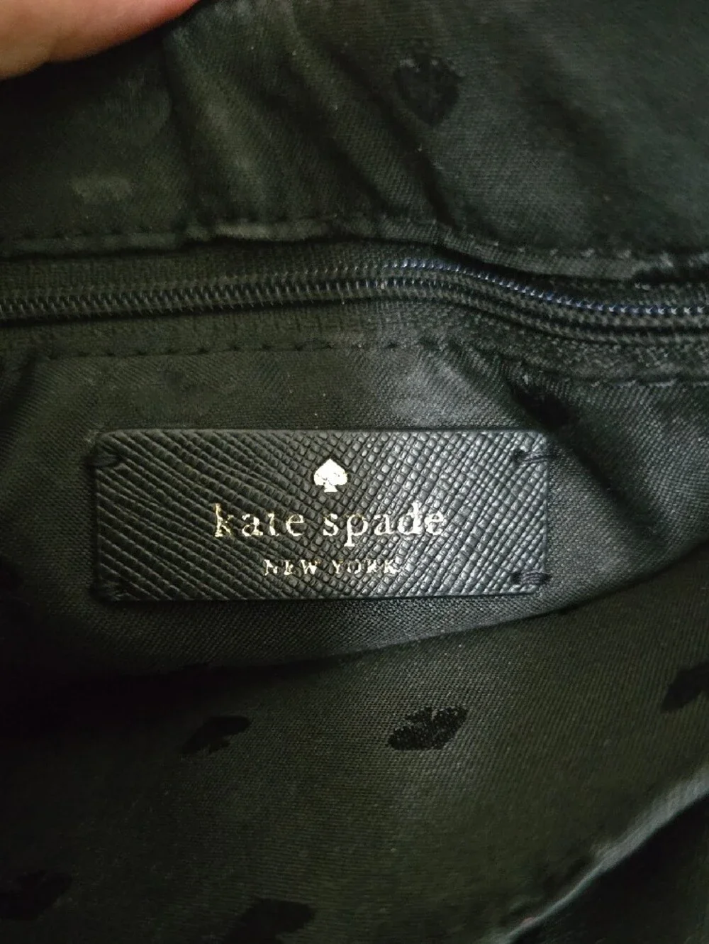 kate spade Black Crescent Crossbody Bag with Gold Hardware